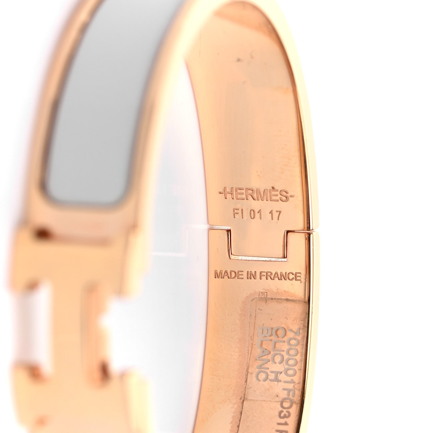 Hermes Enamel Narrow Clic Clac H Bracelet PM White 4 of 4