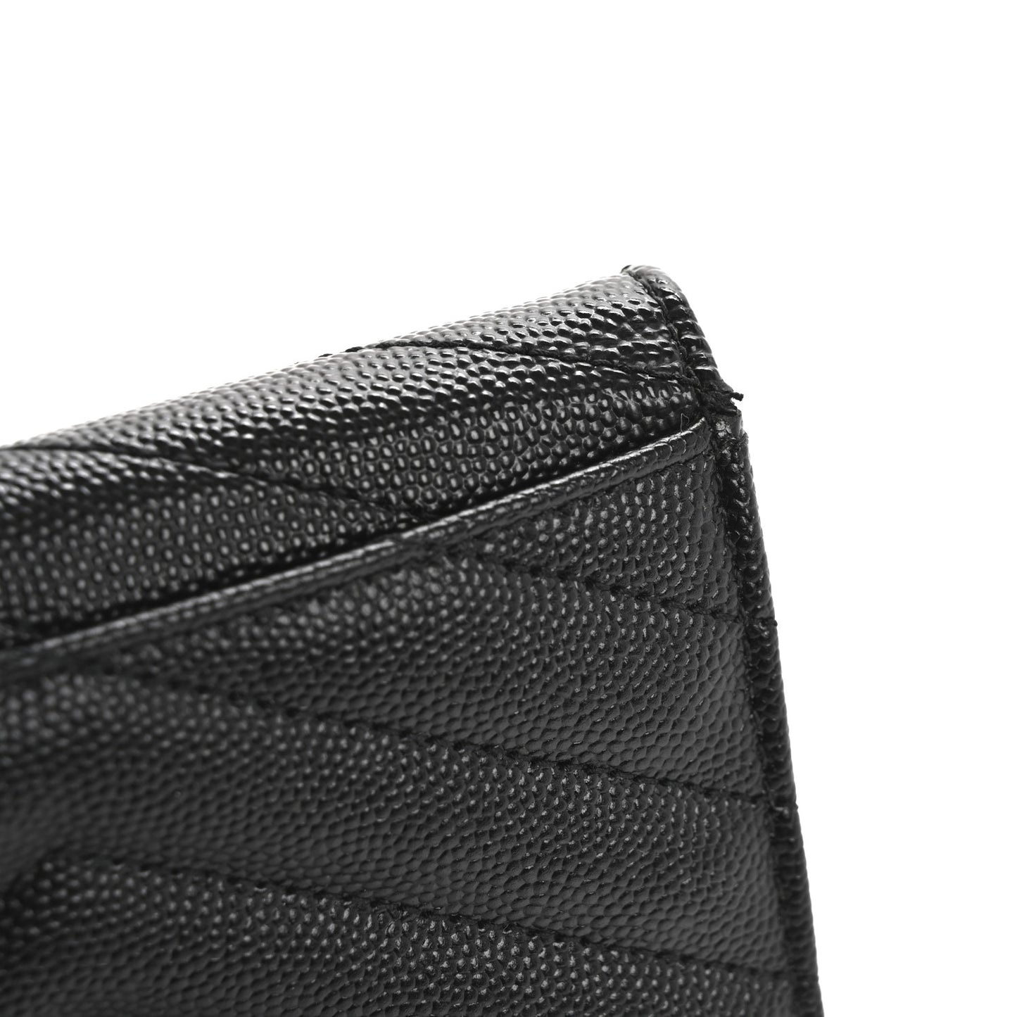 Grain De Poudre Matelasse Chevron Small Monogram Envelope Wallet Black
