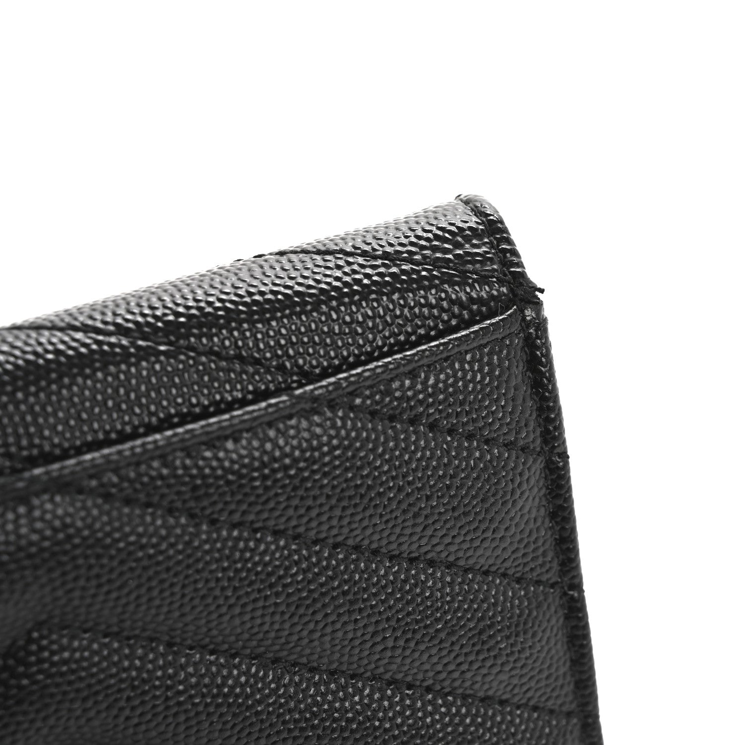Saint Laurent Grain De Poudre Matelasse Chevron Small Monogram Envelope Wallet Black 8 of 10