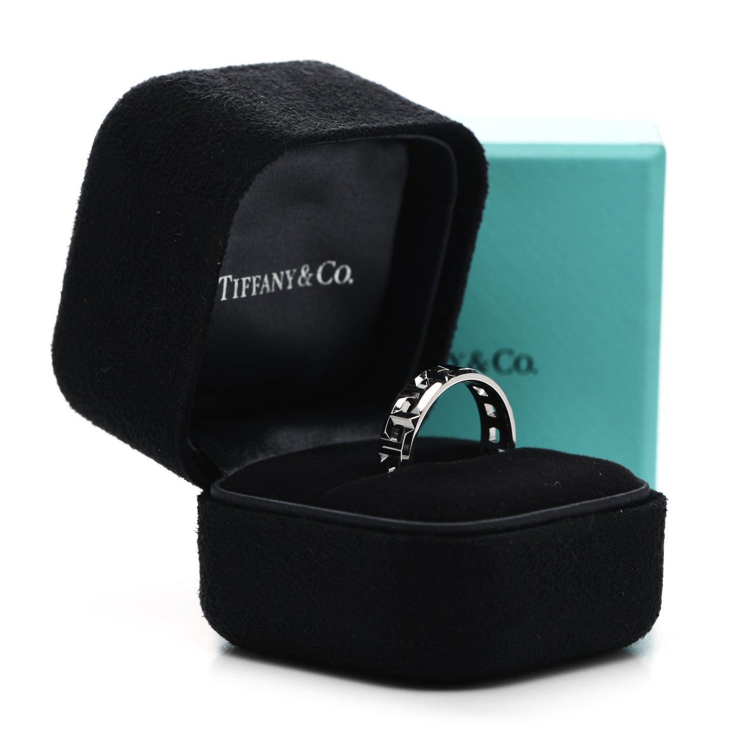 18K White Gold T True Wide Ring 57 8