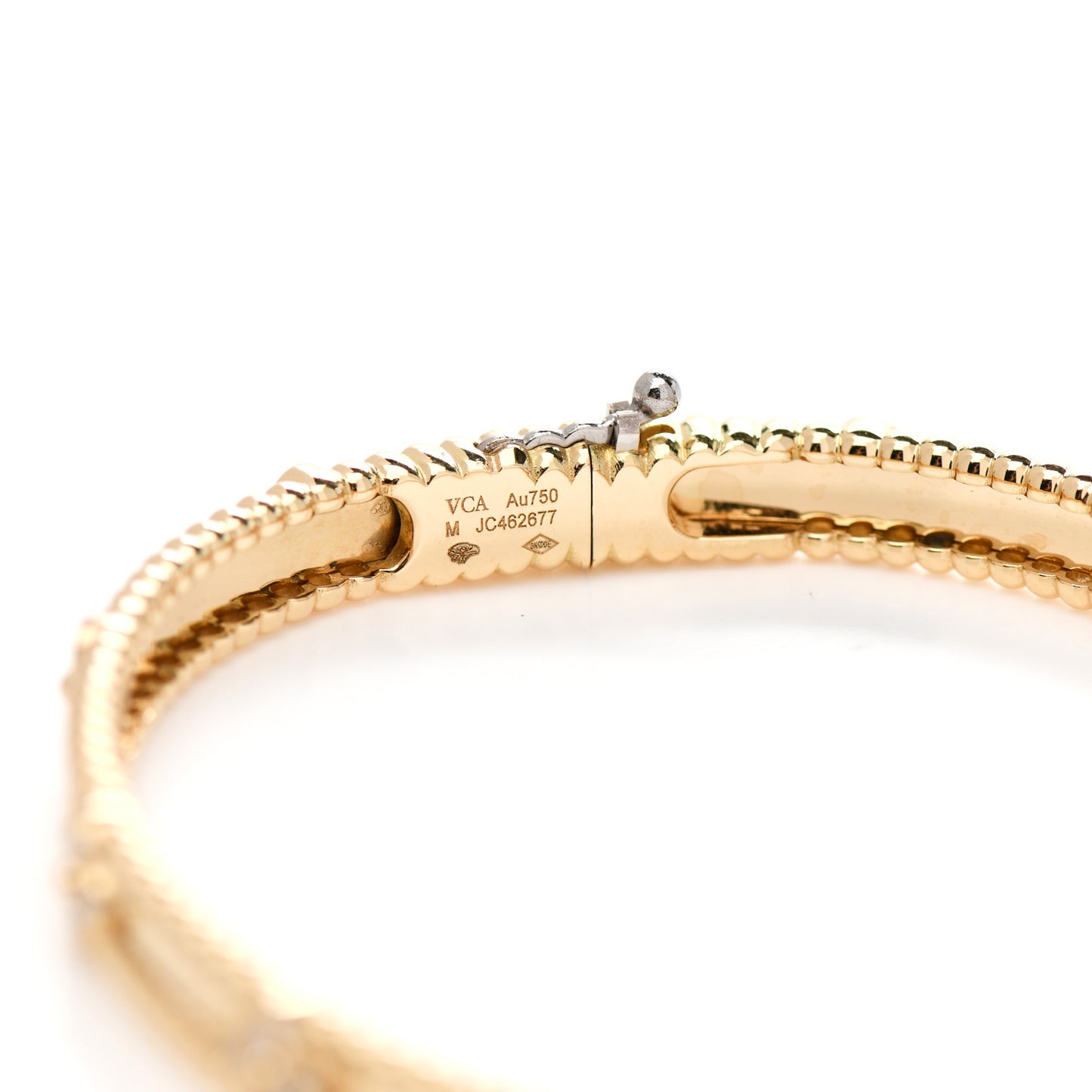 18K Yellow Gold Diamond Perlee Sweet Clovers Bracelet M
