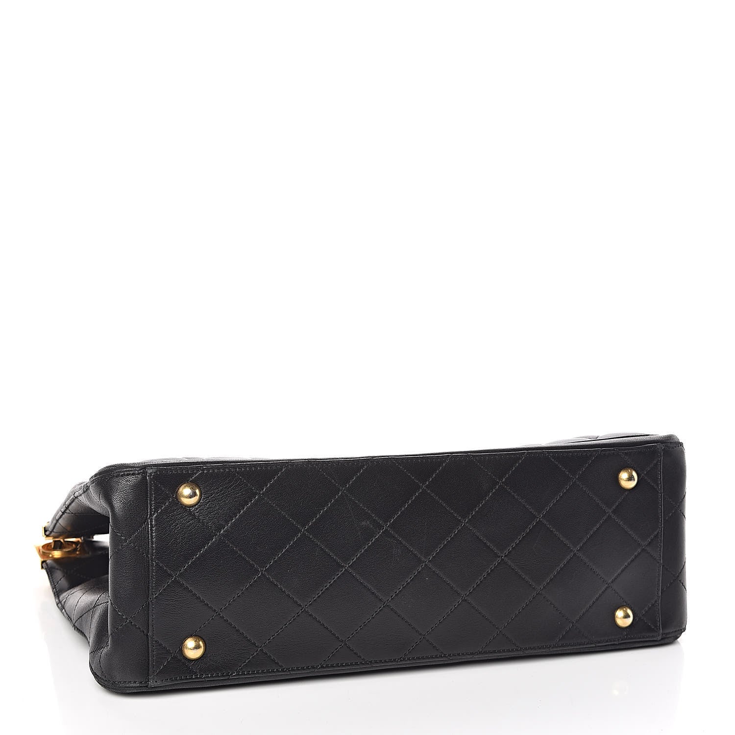 Chanel Lambskin Quilted Elegant CC Shopping Tote Navy Black 4 of 11