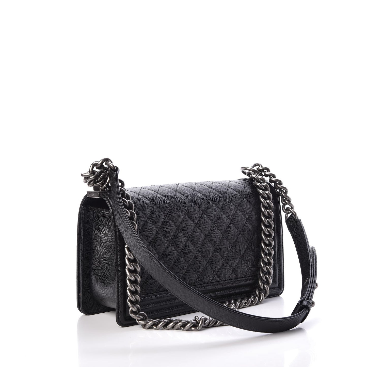 Caviar Quilted Medium Boy Flap Black