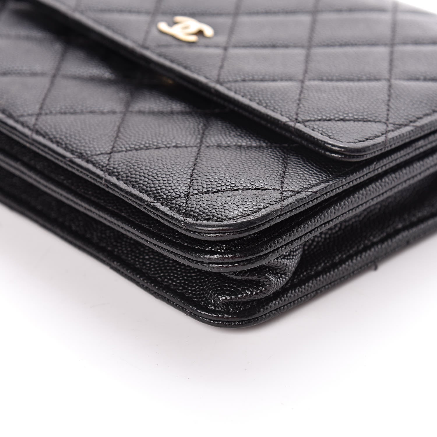 Chanel Caviar Quilted Square Wallet On Chain WOC Black 10 of 14