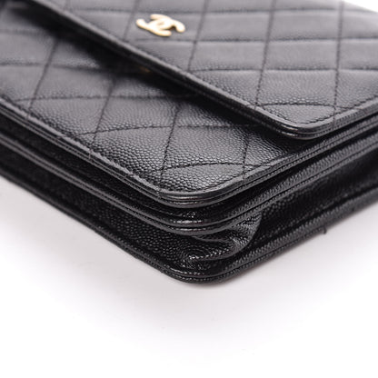 Chanel Caviar Quilted Square Wallet On Chain WOC Black 10 of 14