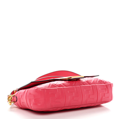 Fendi Nappa FF 1974 Embossed Baguette Rosa Fluo 3 of 10