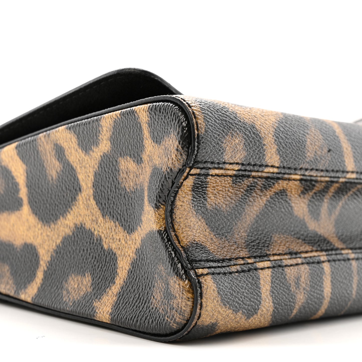 Calfskin Wild Animal Print Twist Shoulder Bag MM