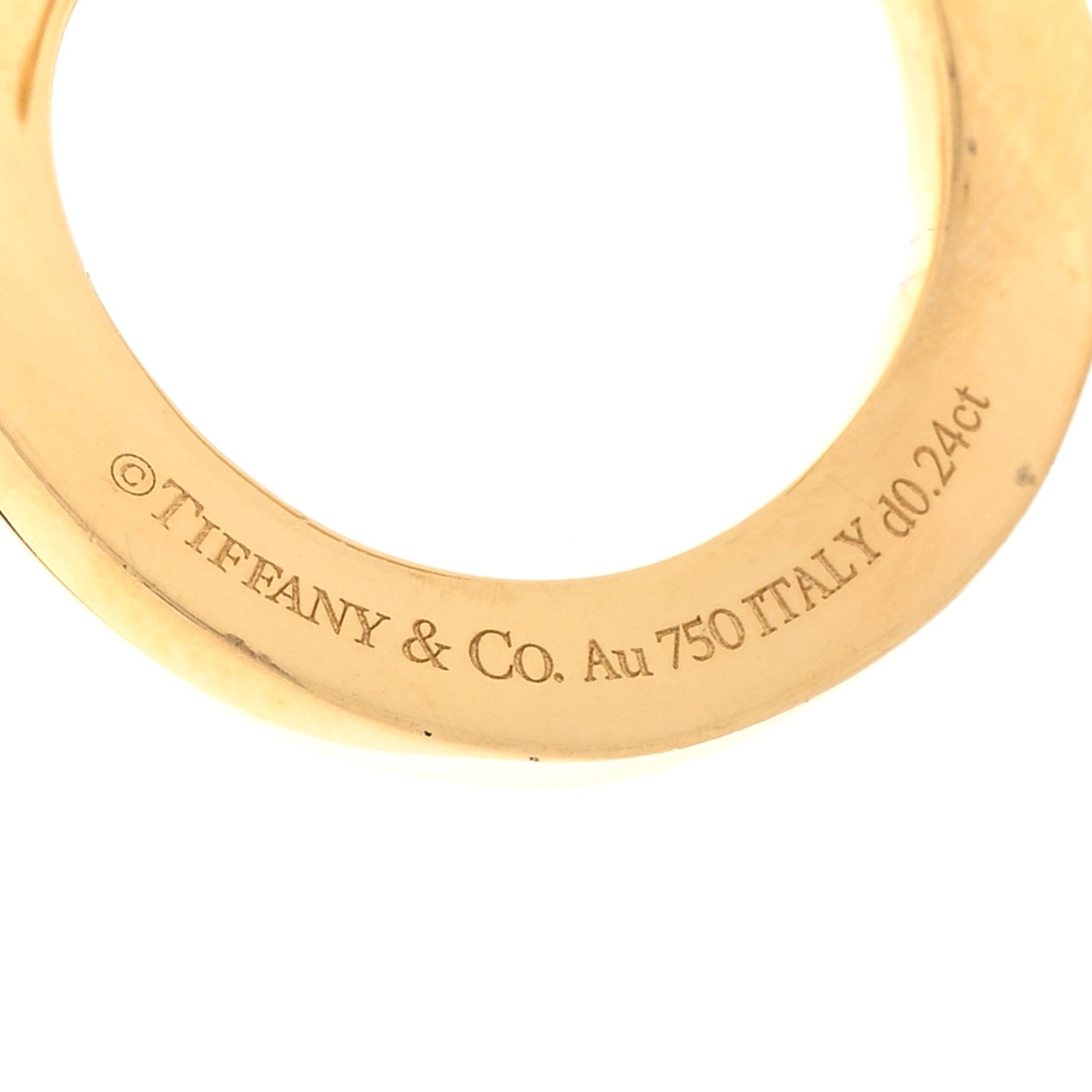 Tiffany 18K Yellow Gold Diamond T1 Open Hoop Earrings 4 of 5
