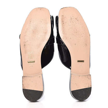 Gucci Vernice Crystal GG Marmont Fringe Slippers 42 Black 7 of 15