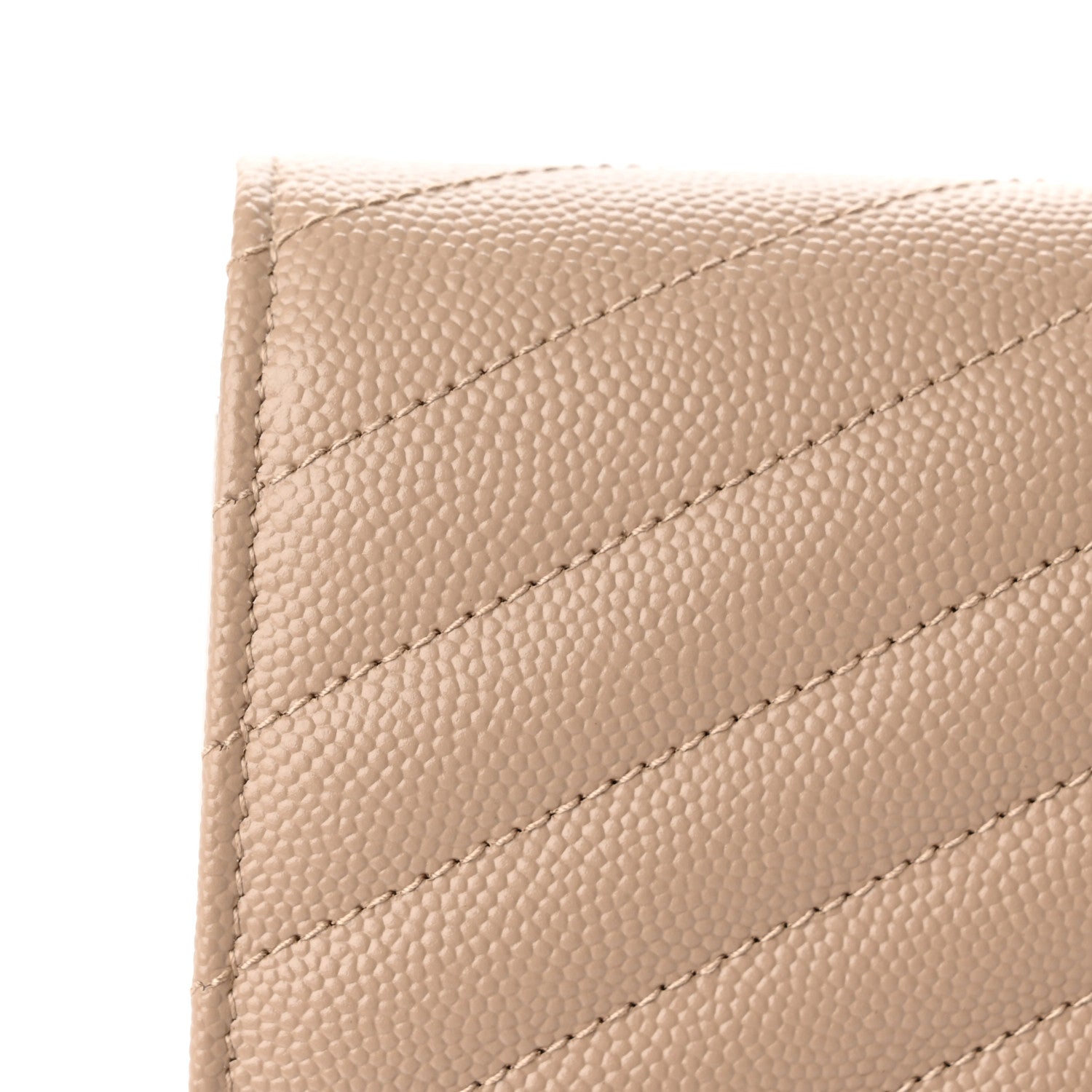 Saint Laurent Grain De Poudre Matelasse Chevron Monogram Envelope Clutch Dark Beige 8 of 10