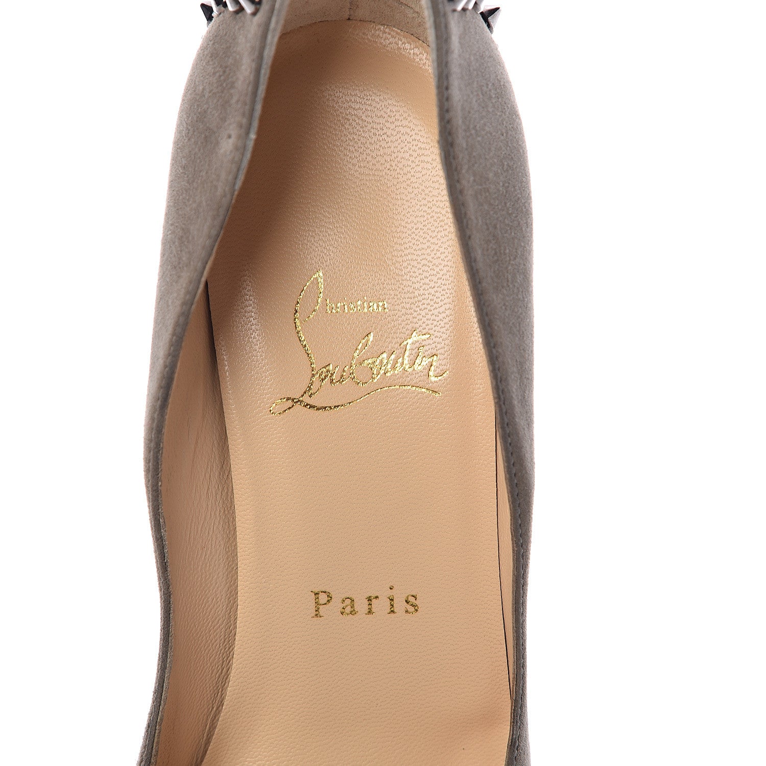 Christian Louboutin Suede Studded Zappa 100 Pumps 37.5 Cendre Gun 7 of 8