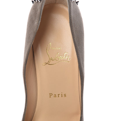 Christian Louboutin Suede Studded Zappa 100 Pumps 37.5 Cendre Gun 7 of 8