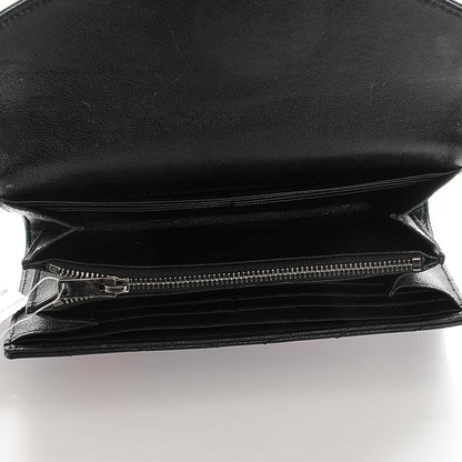 Saint Laurent Calfskin Matelasse Chevron Heart Patchwork Monogram Wallet Black 5 of 7