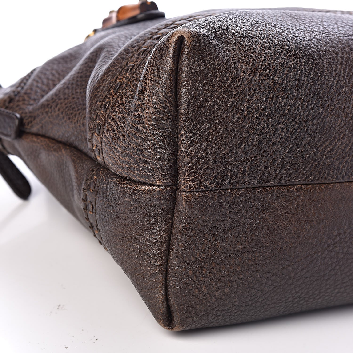Gucci Calfskin Laidback Crafty Dome Satchel Dark Brown 12 of 14