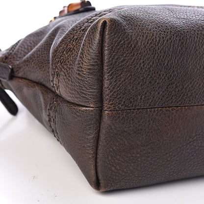 Gucci Calfskin Laidback Crafty Dome Satchel Dark Brown 12 of 14