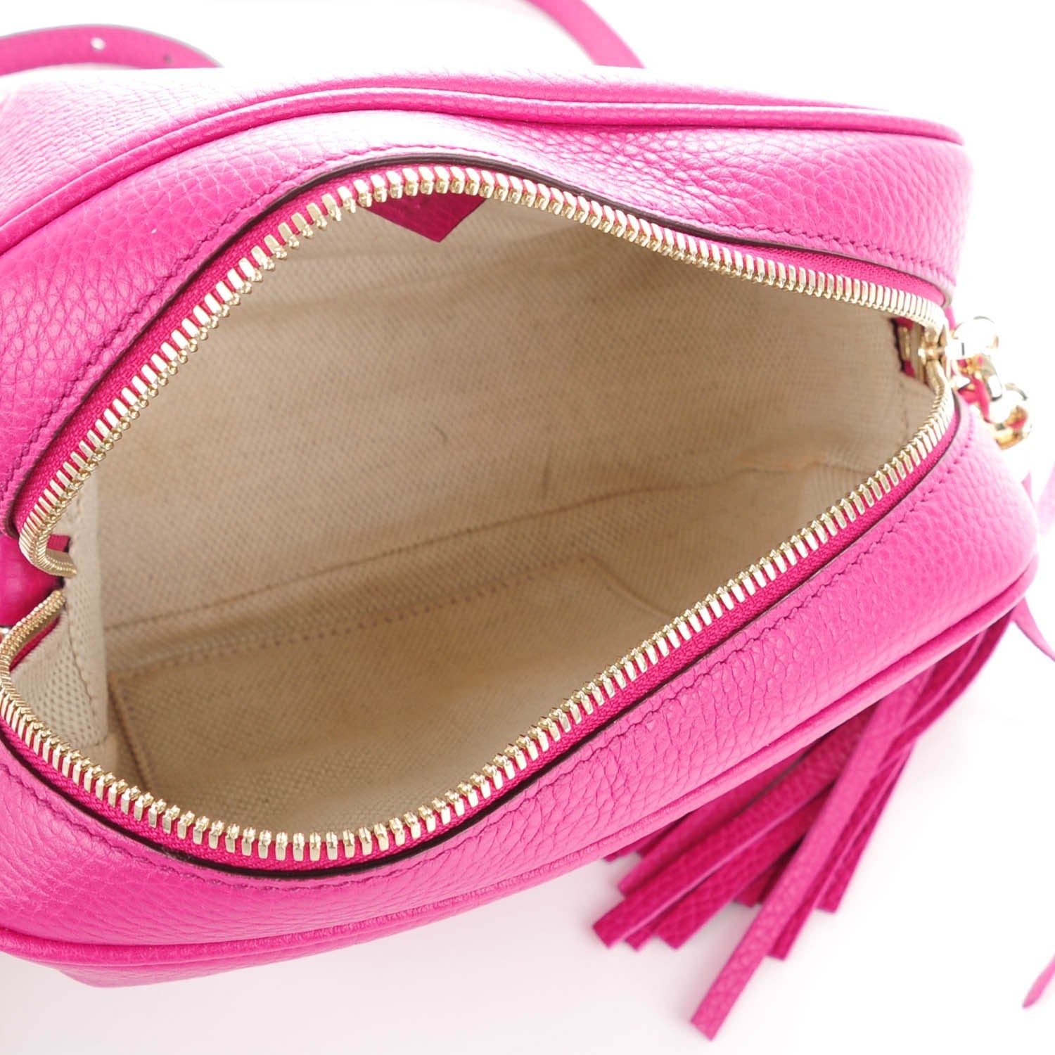 Gucci Cellarius Calfskin Small Soho Disco Bag Bright Bouganville 5 of 7