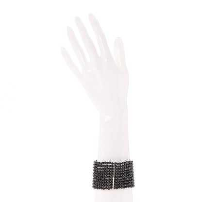 Tiffany Sterling Silver Black Onyx 10 Row Ziegfeld Bracelet 2 of 6