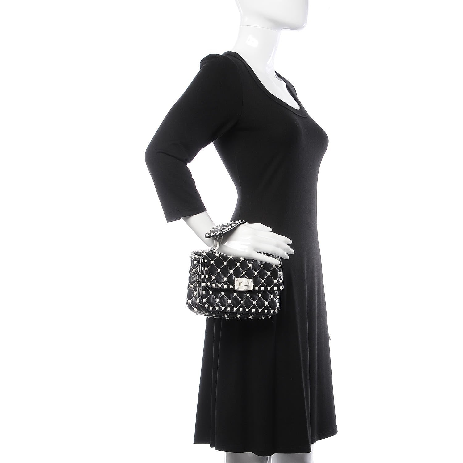 Valentino Garavani Lambskin Small Free Rockstud Spike Shoulder Bag Black 3 of 8