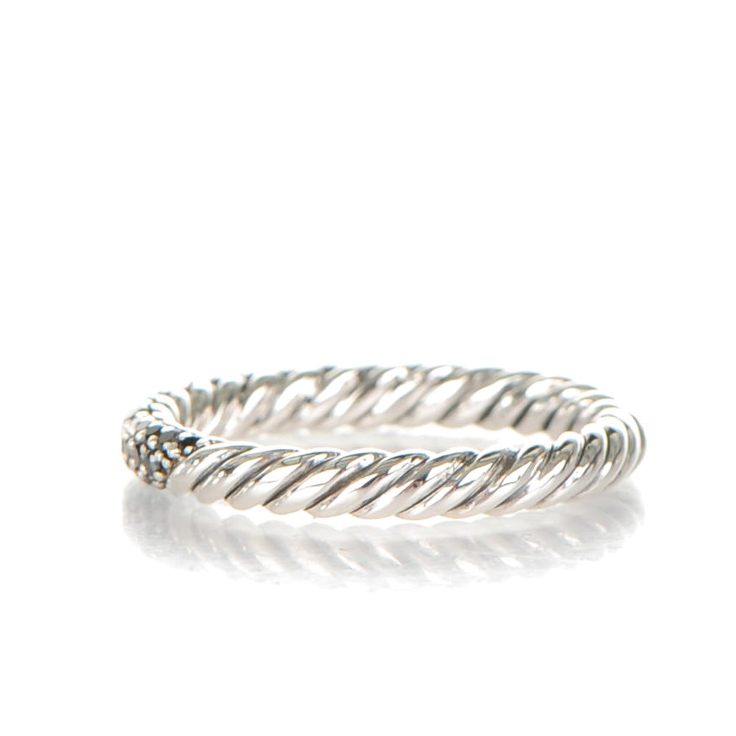 Sterling Silver Black Diamond 3mm Midnight Melange Band Ring 54 7