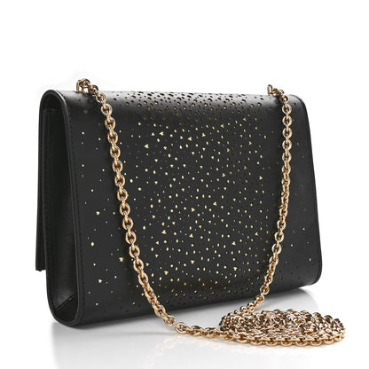 Salvatore Ferragamo Calfskin Laser Cut Mini Miss Vara Bow Chain Bag Black Gold 2 of 10