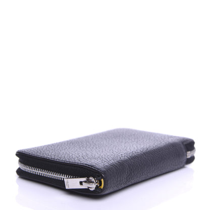 Celine Drummed Calfskin Zip Around Multifunction Wallet Black Citron 4 of 6