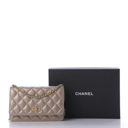 Chanel Metallic Aged Calfskin Reissue Wallet On Chain WOC Gold 11 of 11