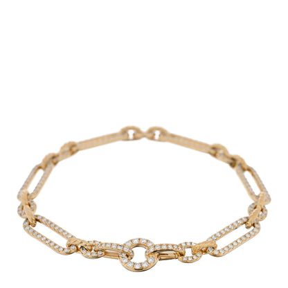David Yurman 18K Yellow Gold Diamond 6.5mm Lexington Chain Bracelet 2 of 4