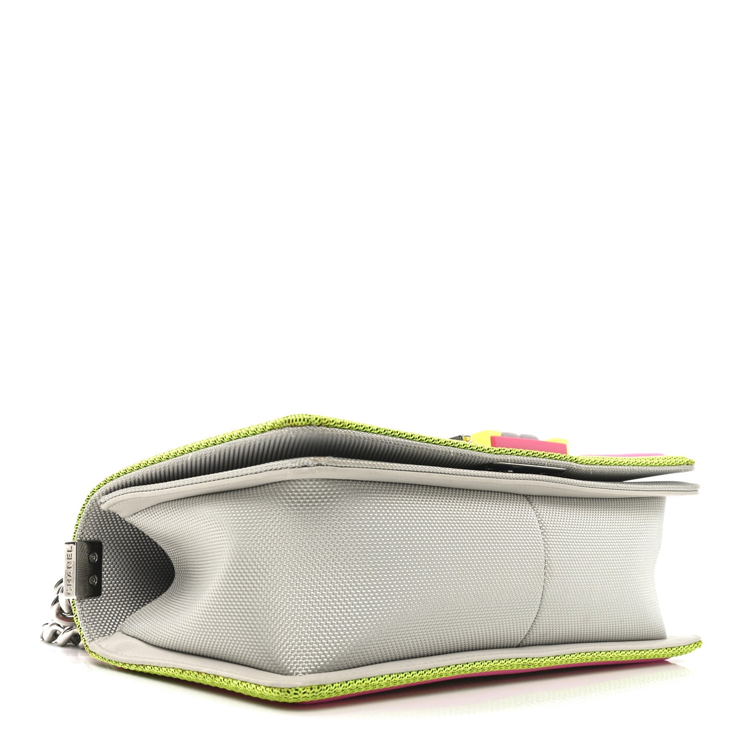 Canvas Quilted Medium Fluo Boy Flap Dark Grey Fuchsia Green