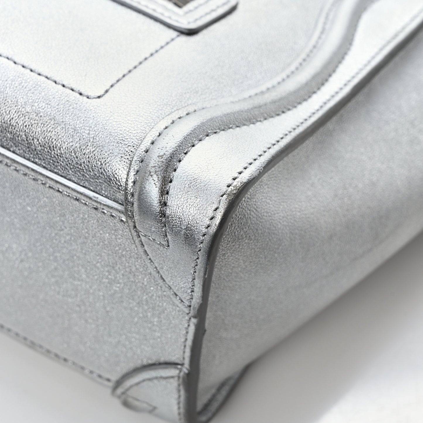 Laminated Lambskin Nano Luggage Silver