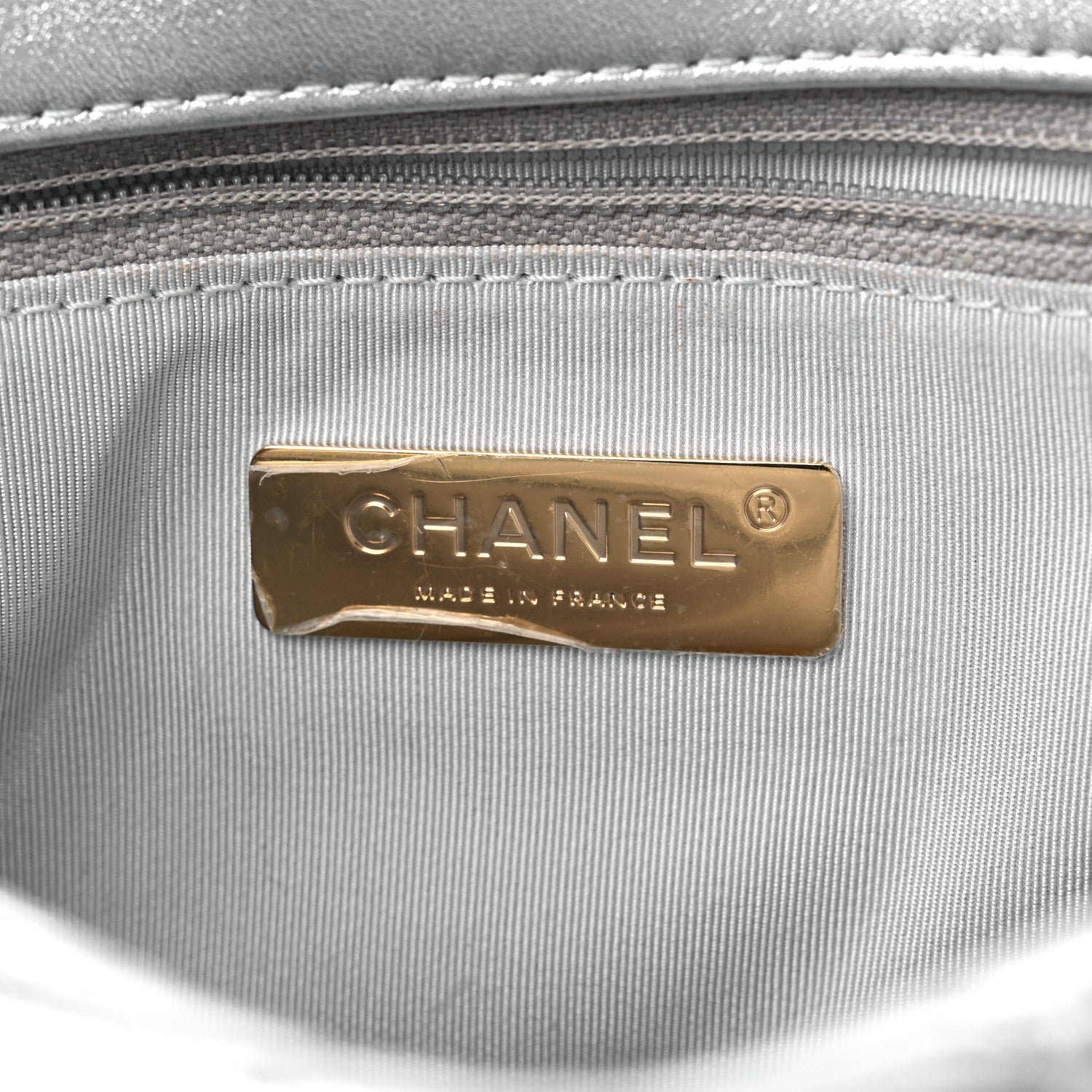 Chanel Metallic Lambskin Quilted Medium Chanel 19 Flap Silver 6 of 11