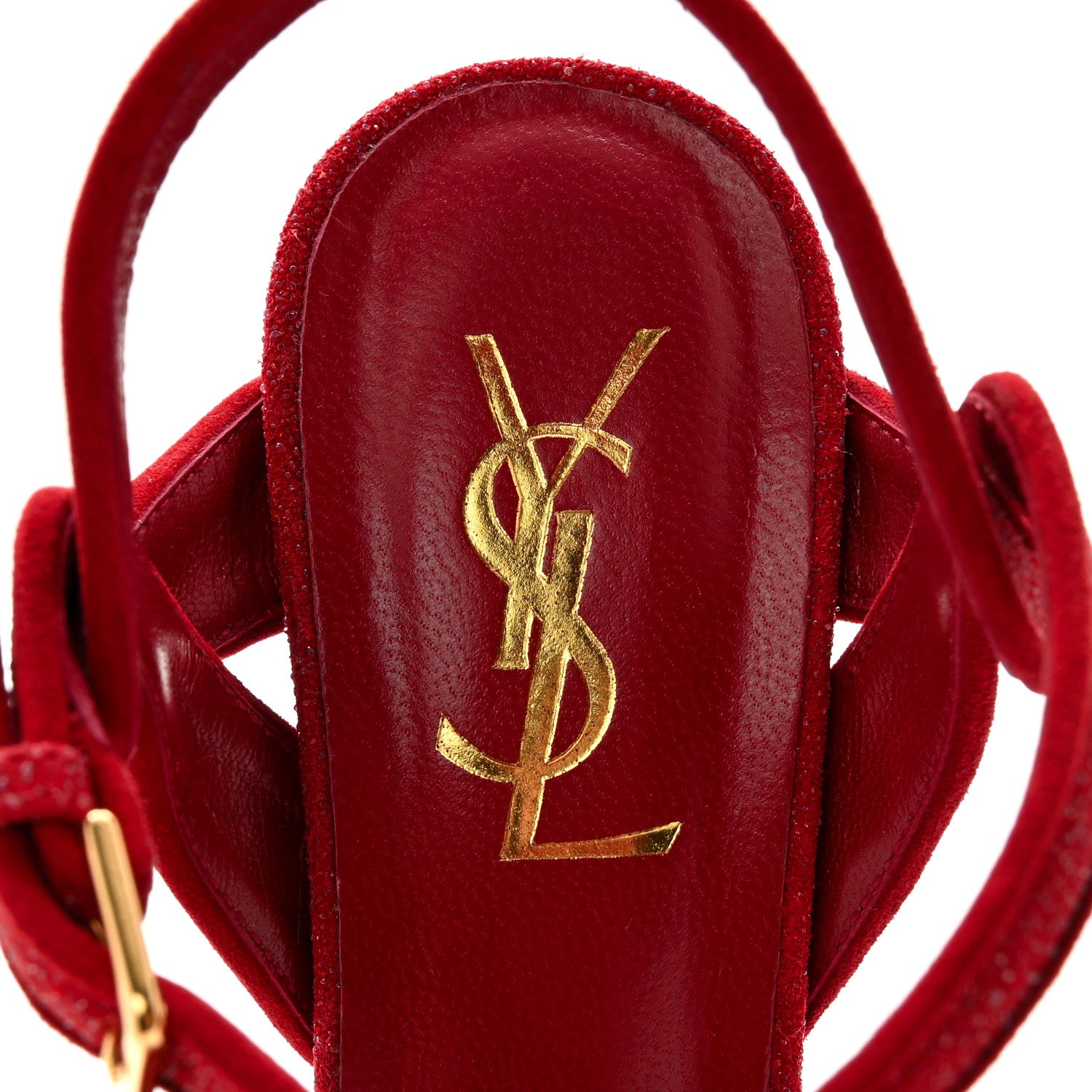 Saint Laurent Suede Quartz Tribute 75 Platform Sandals 35.5 Lipstick 8 of 10