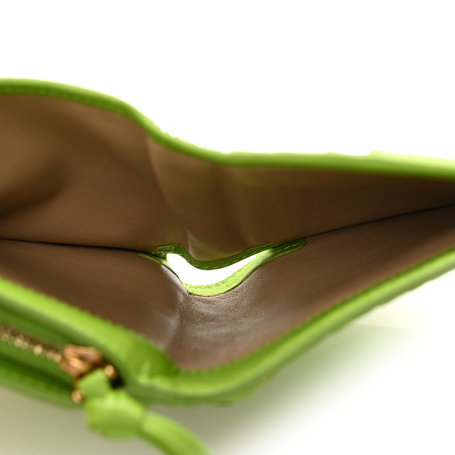 Nappa Intrecciato Bifold Zip Wallet Mela