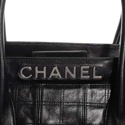 Chanel Lambskin Stitched Lax Shopping Tote Black 8 of 8
