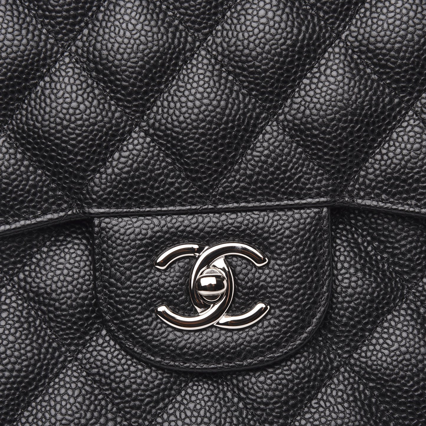 Caviar Quilted Jumbo Double Flap Black