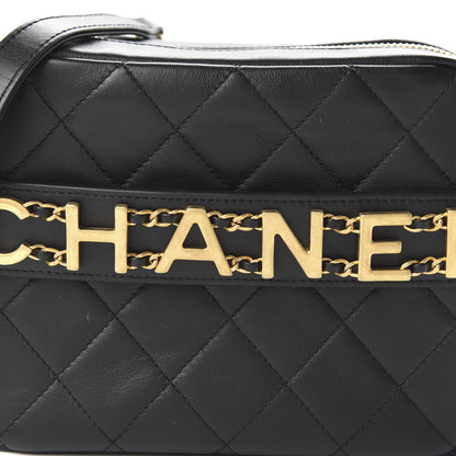 Chanel Calfskin Quilted Enchained Camera Case Bag Black 10 of 10