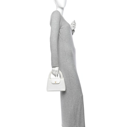 Chanel Caviar Top Handle Bag White 2 of 14