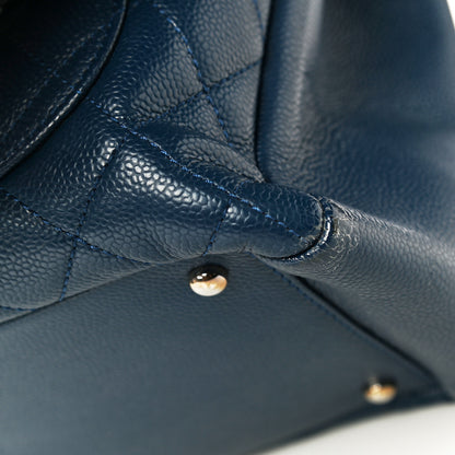 Chanel Caviar Quilted XL Grand Shopping Tote GST Navy Blue 12 of 16