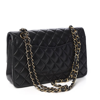 Chanel Lambskin Quilted Medium Double Flap Black 2 of 12