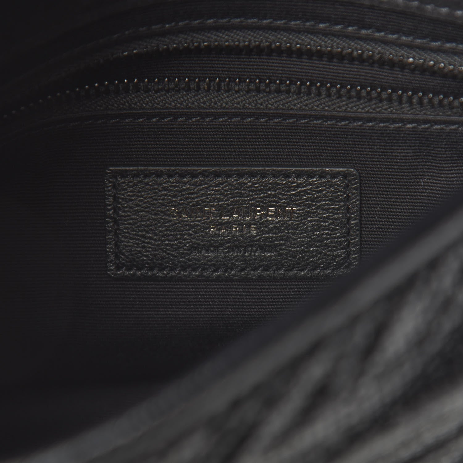 Saint Laurent Metallic Cracked Calfskin Monogram Niki Chain Wallet Black 7 of 10