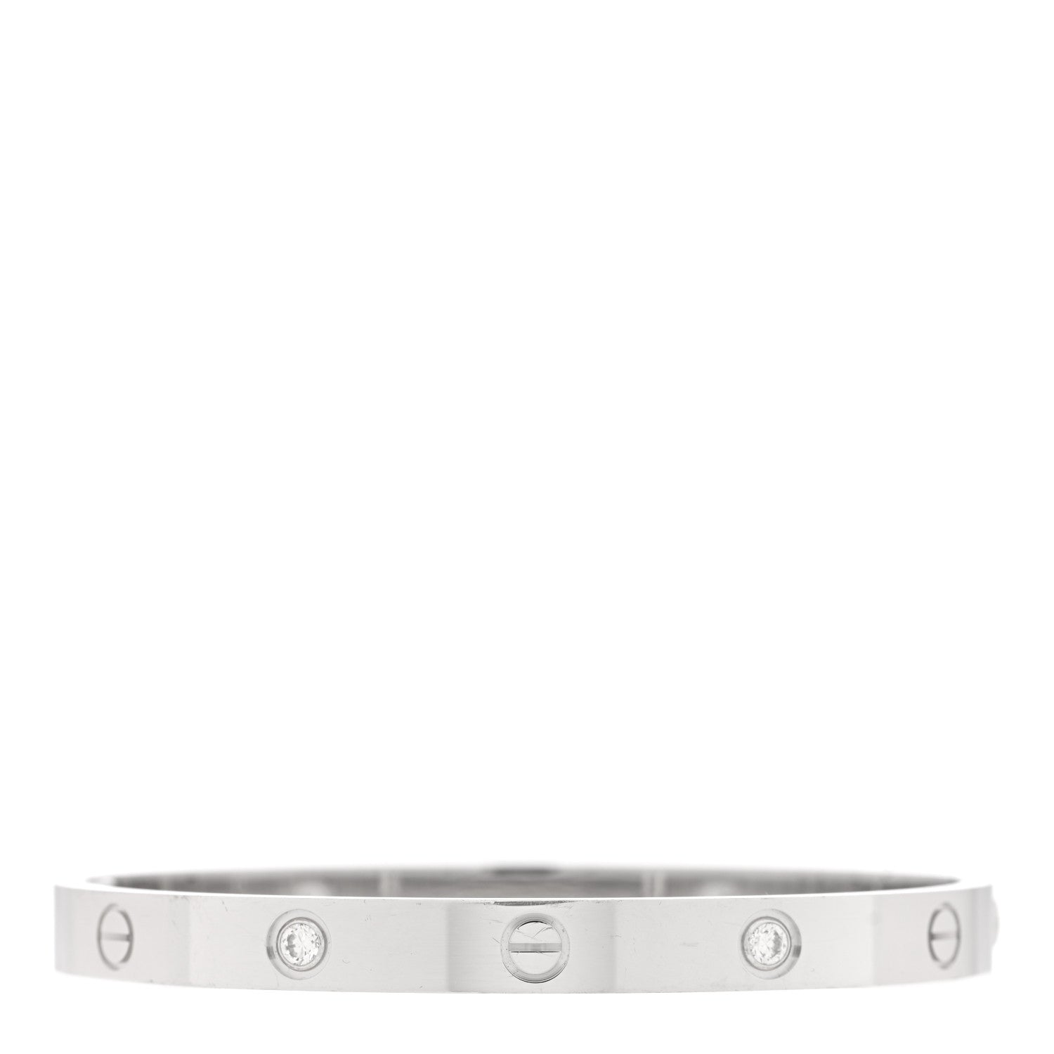 Cartier 18K White Gold 4 Diamond LOVE Bracelet 18 1 of 7