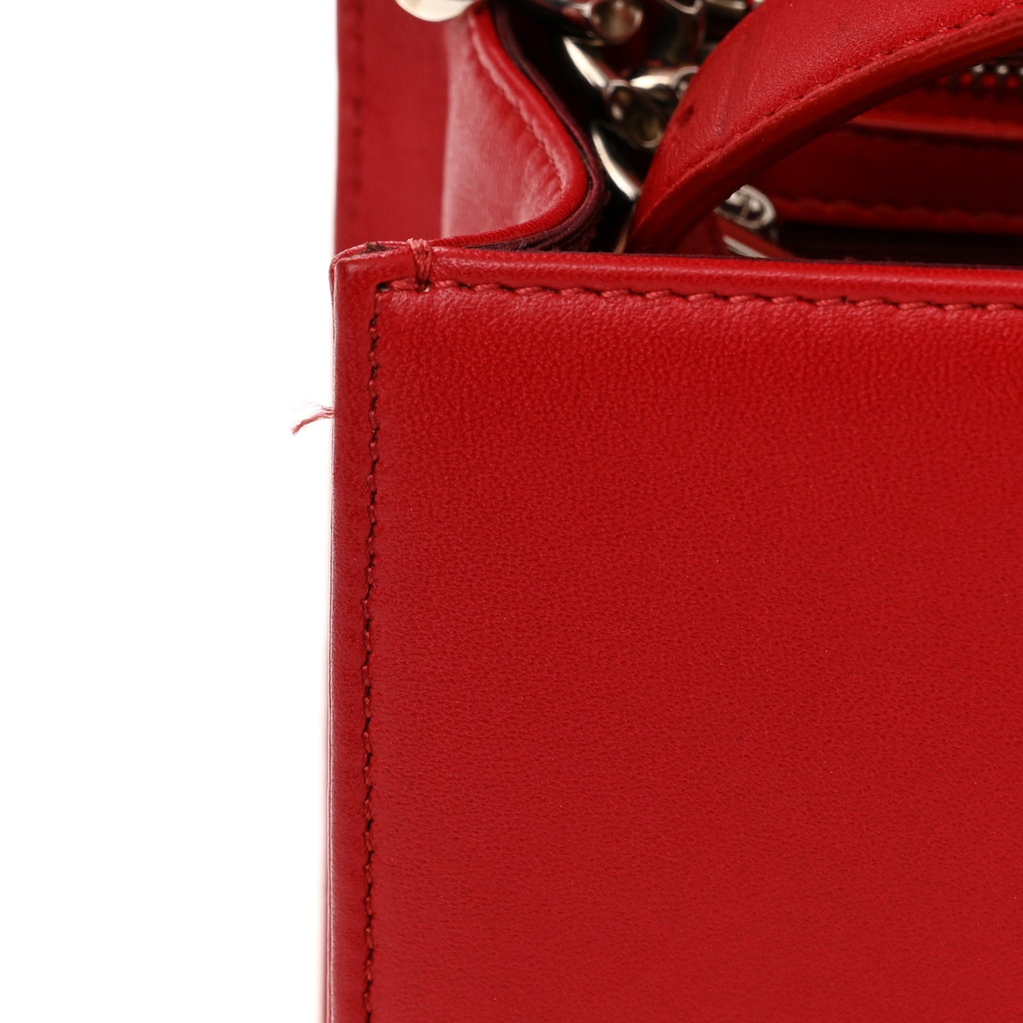 Lambskin Medium Diorama Flap Bag Red