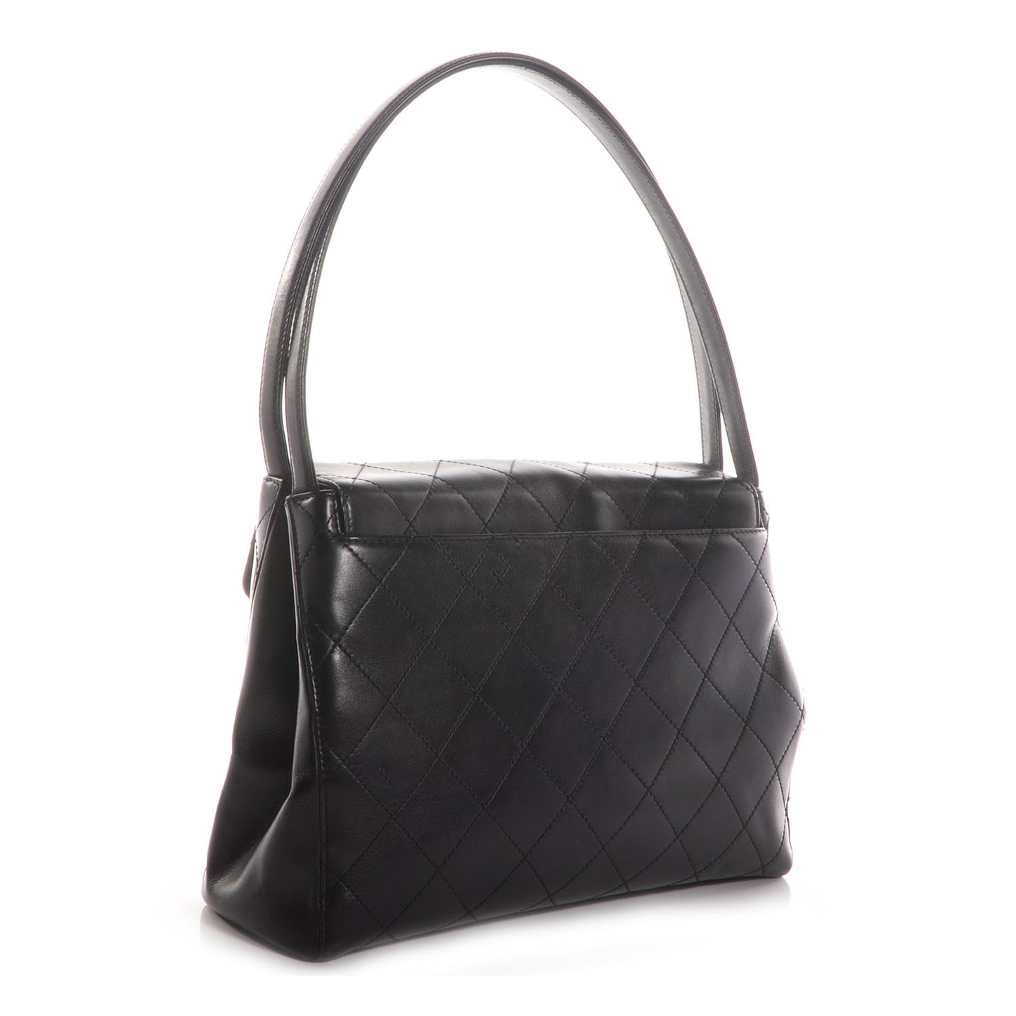 Lambskin Shoulder Flap Bag Black