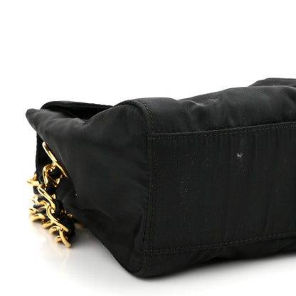Prada Tessuto Nylon Chain Shoulder Bag Black 7 of 9