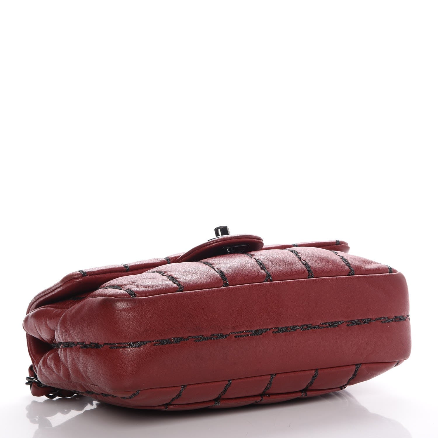 Chanel Lambskin Vertical Stitch Mini Flap Dark Red 5 of 13