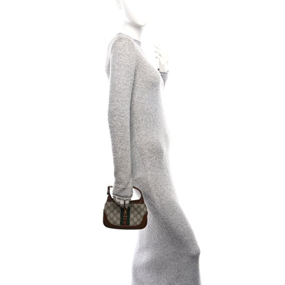 Gucci GG Supreme Monogram Azalea Calfskin Web Mini Jackie 1961 Hobo Beige Ebony Brown Sugar 2 of 11
