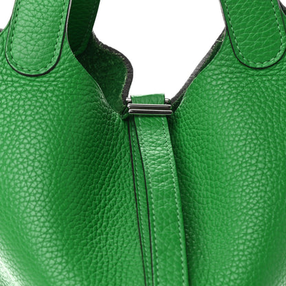 Hermes Taurillon Clemence Monochrome Picotin Lock 18 PM Bambou 8 of 11