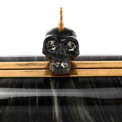 Alexander McQueen PVC Marble Skull Box Clutch Black Multicolor 8 of 10