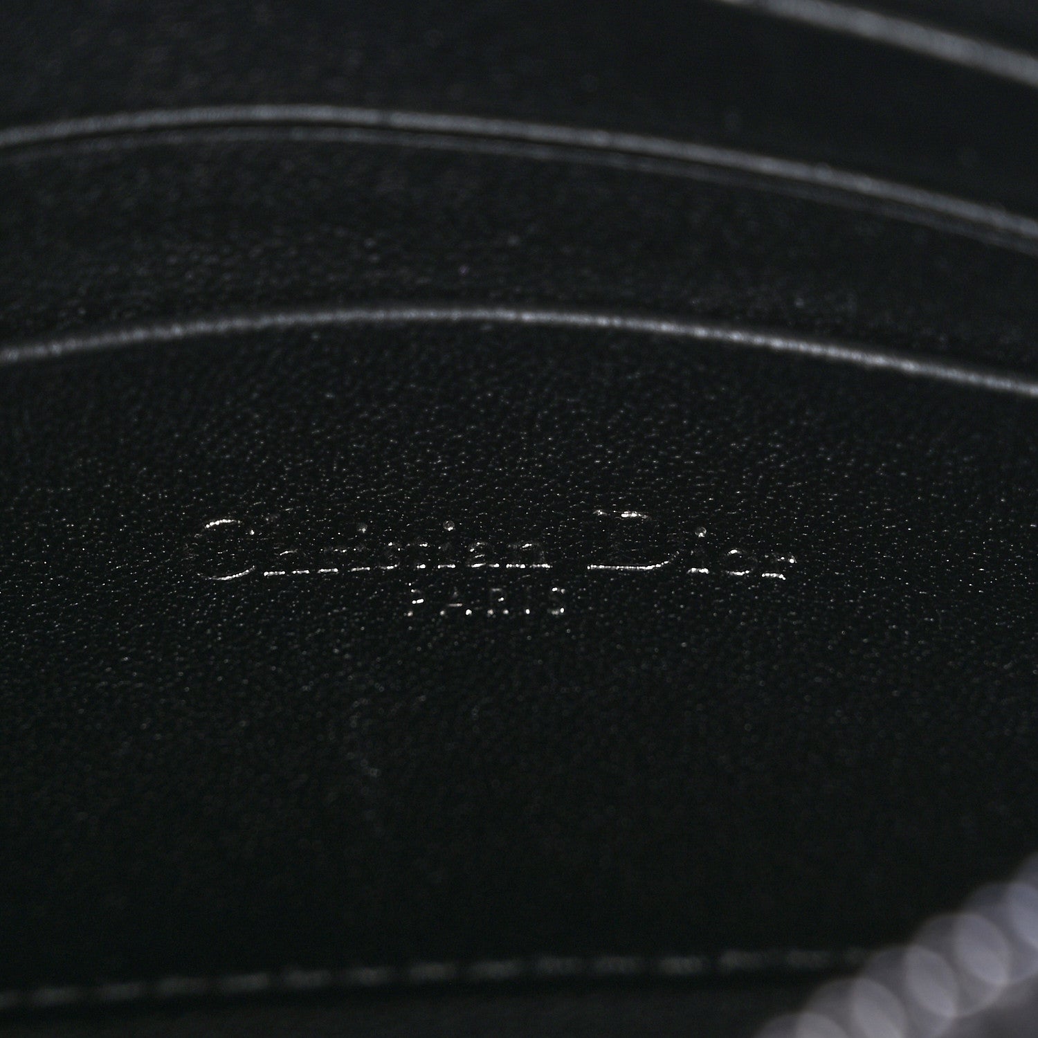 Christian Dior Calfskin Macrocannage Diamond Caro Zipped Pouch With Chain Black 7 of 12