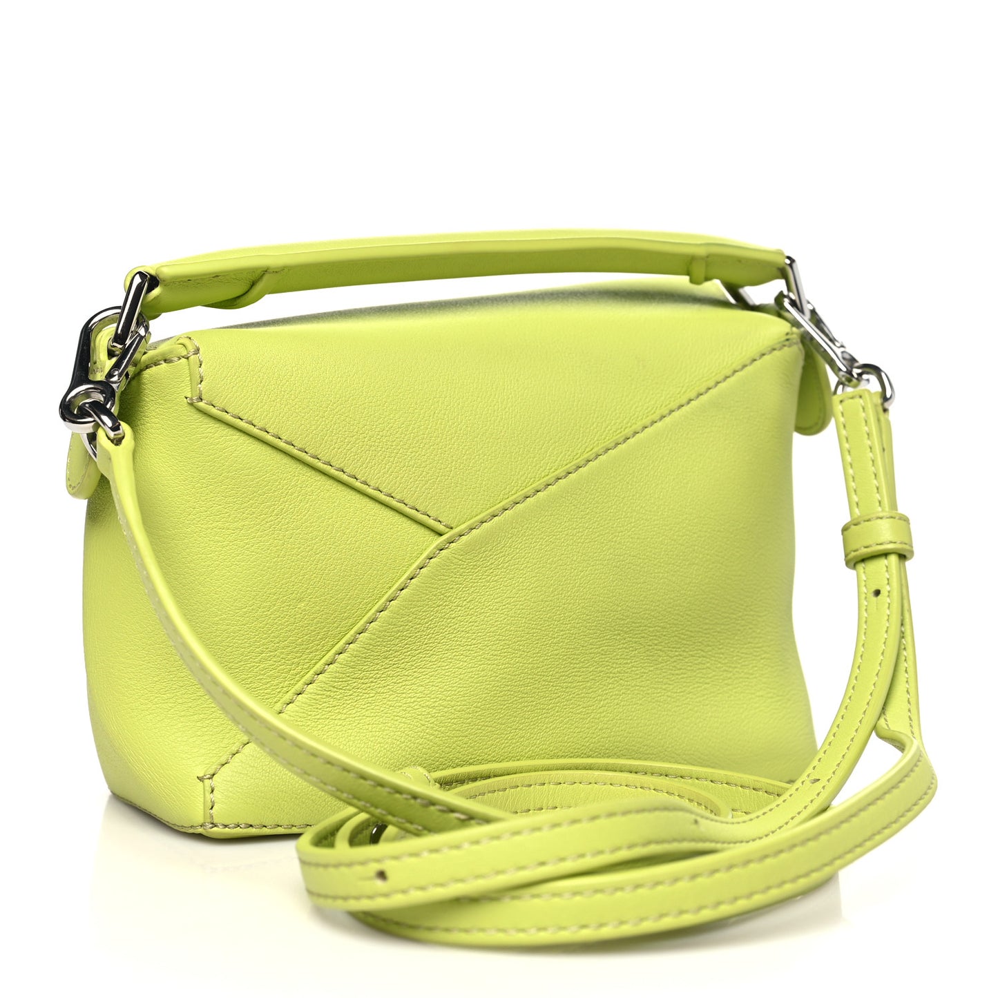 Calfskin Mini Puzzle Edge Bag Lime