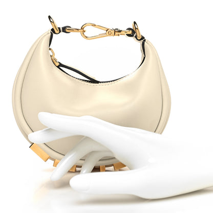 Fendi Vitello Grace Matte Nano Fendigraphy Hobo Charm White Ice 2 of 11